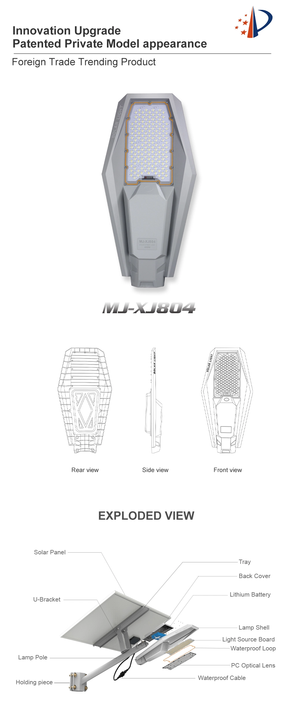 Separate Type Solar Street Light Xj801 200W